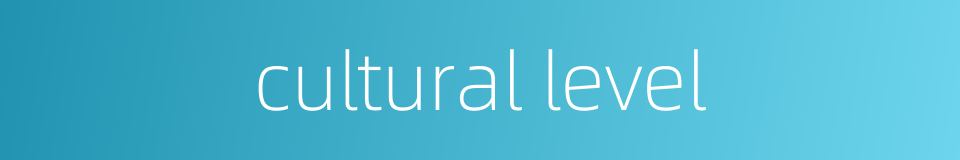 cultural level的同义词