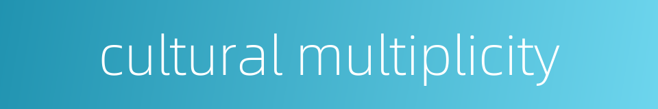 cultural multiplicity的同义词