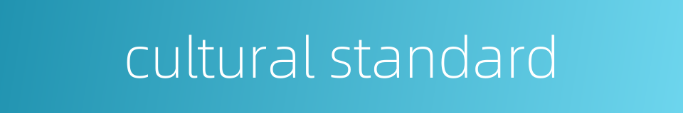 cultural standard的同义词