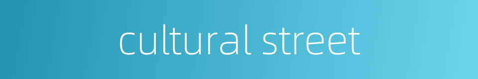 cultural street的同义词