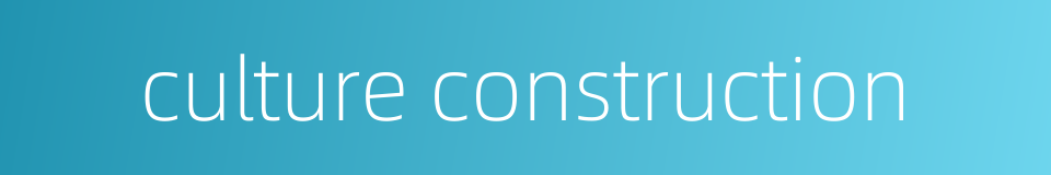 culture construction的同义词