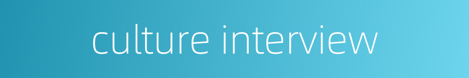 culture interview的同义词