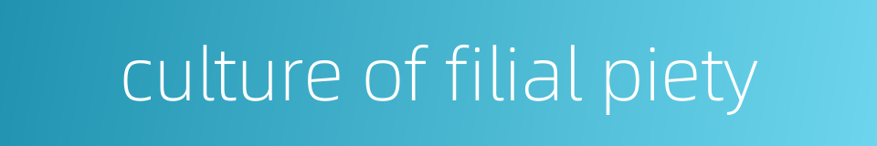 culture of filial piety的同义词