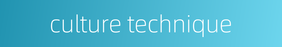 culture technique的同义词