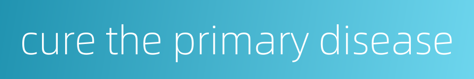 cure the primary disease的同义词