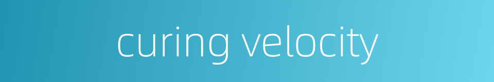 curing velocity的同义词