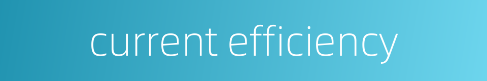current efficiency的同义词