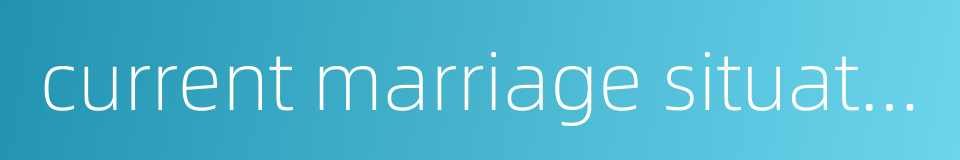 current marriage situation的同义词