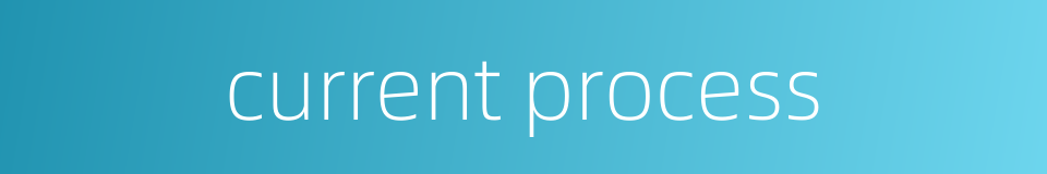 current process的同义词