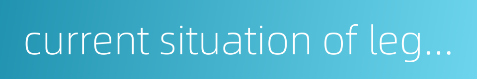 current situation of legislation的同义词