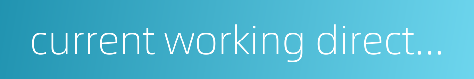 current working directory的同义词