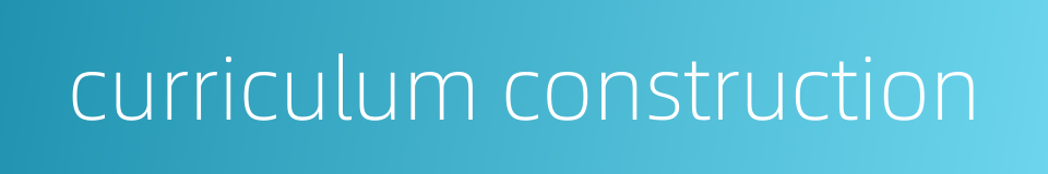 curriculum construction的同义词