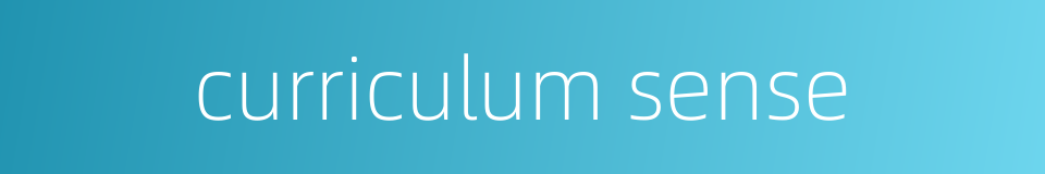curriculum sense的同义词