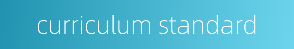 curriculum standard的同义词