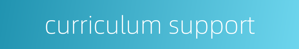 curriculum support的同义词