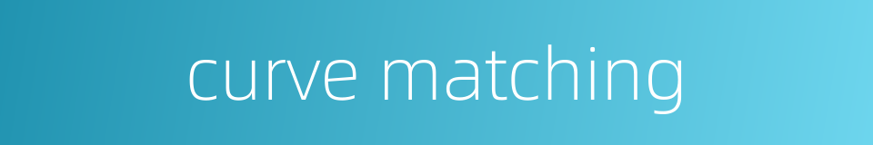 curve matching的同义词
