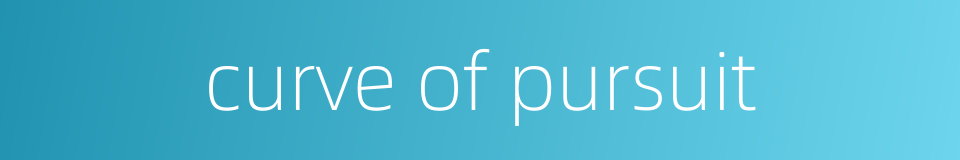 curve of pursuit的同义词