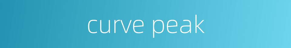 curve peak的同义词