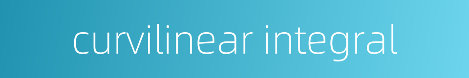 curvilinear integral的同义词