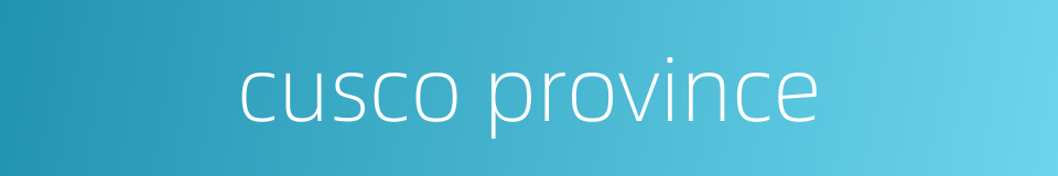 cusco province的同义词