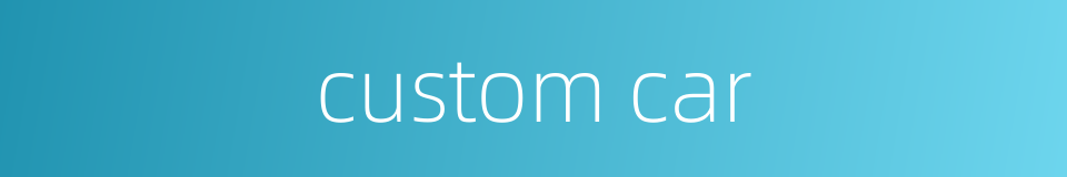 custom car的同义词