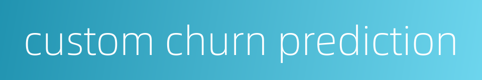 custom churn prediction的同义词