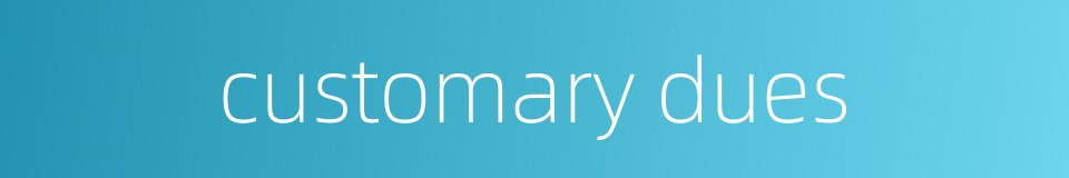 customary dues的同义词