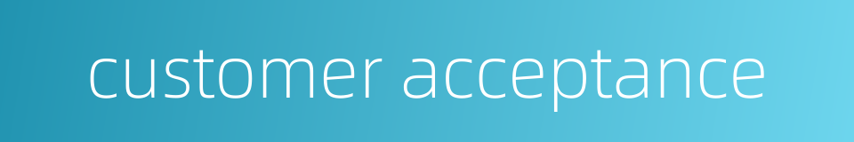 customer acceptance的同义词