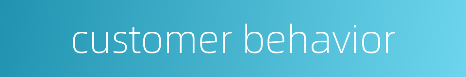 customer behavior的同义词