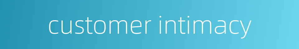 customer intimacy的同义词