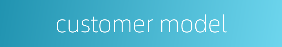 customer model的同义词
