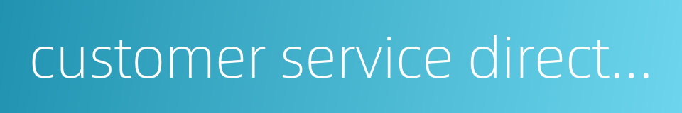 customer service director的同义词