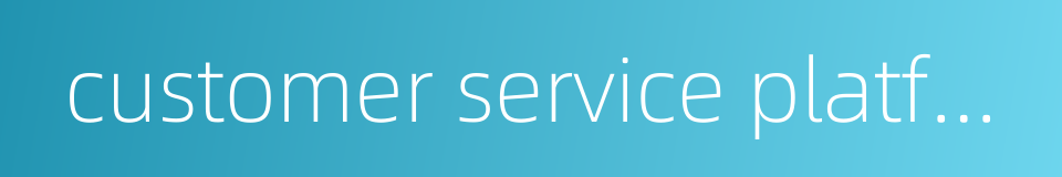 customer service platform的同义词