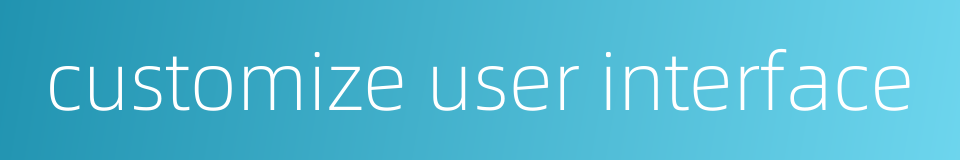 customize user interface的同义词