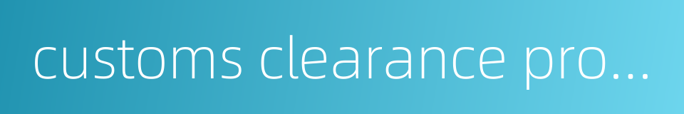customs clearance procedure的同义词