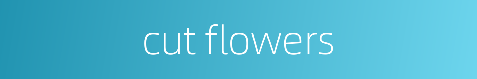 cut flowers的同义词