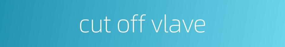 cut off vlave的同义词