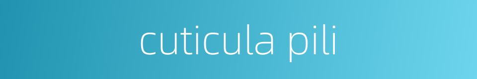 cuticula pili的同义词