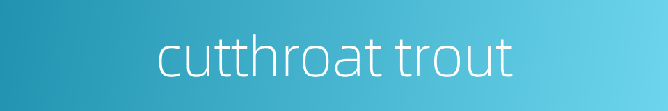 cutthroat trout的同义词