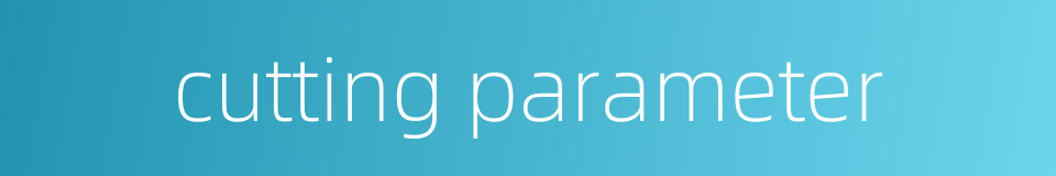cutting parameter的同义词