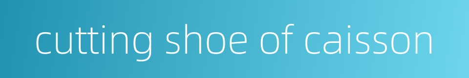 cutting shoe of caisson的同义词