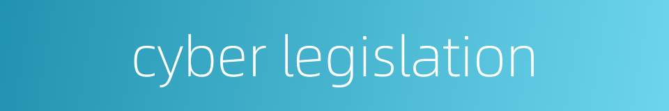 cyber legislation的同义词