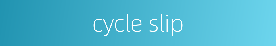 cycle slip的同义词