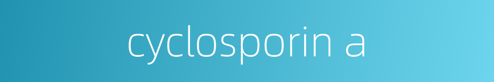 cyclosporin a的同义词