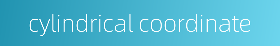 cylindrical coordinate的同义词