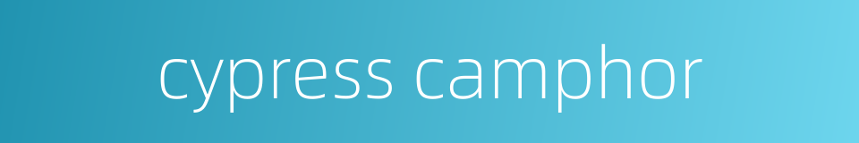 cypress camphor的同义词
