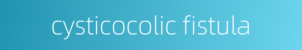 cysticocolic fistula的同义词
