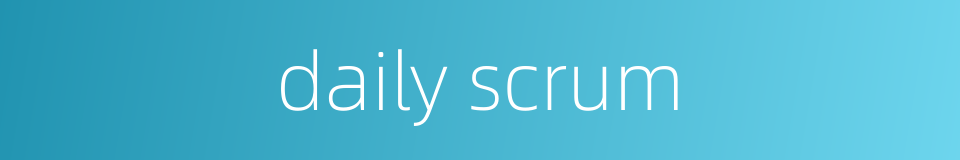 daily scrum的同义词
