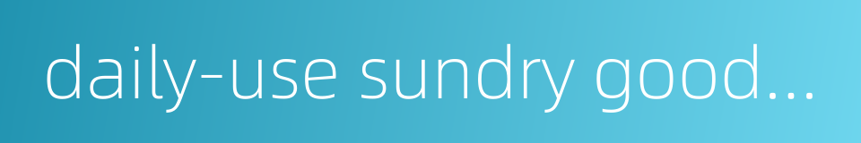 daily-use sundry goods shop的同义词