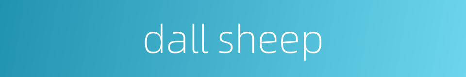 dall sheep的同义词